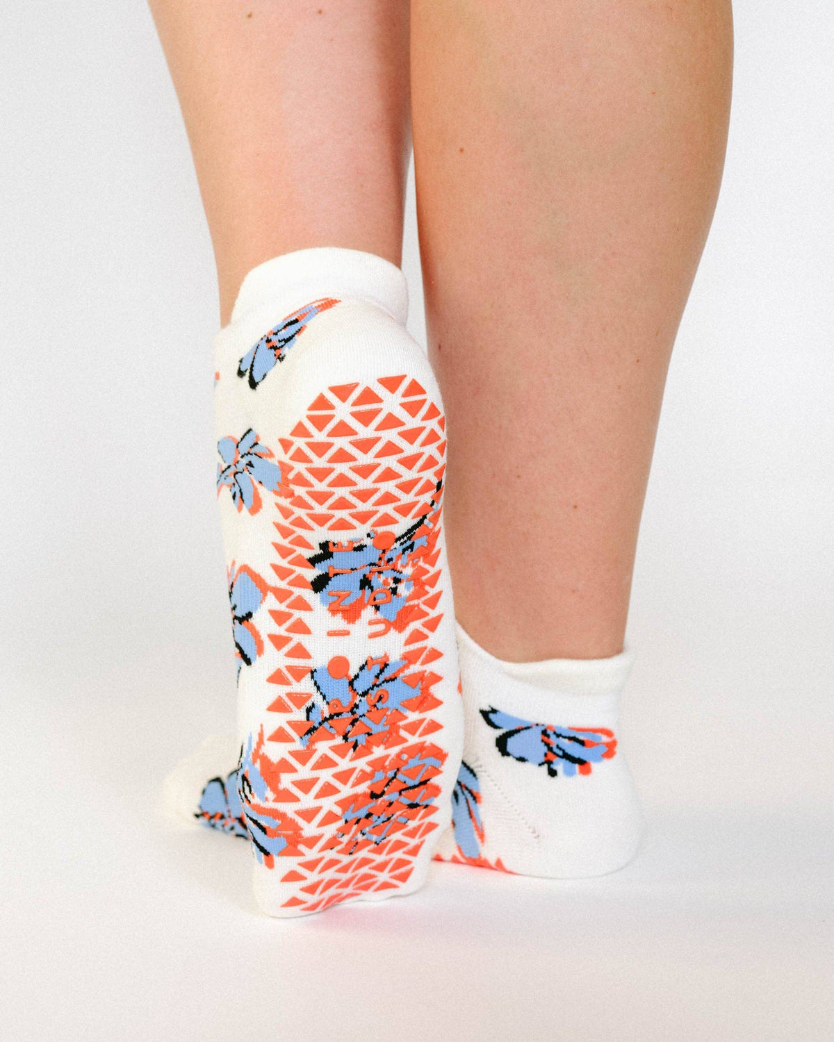Petal Full Foot Grip Sock: Blue