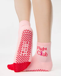 Pointe Studio x Susan G. Komen Fight Club Ankle Grip Sock in pink — official product image 5