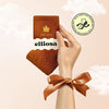 Elliosa Fall Mood rust grip socks with leaf embroidery