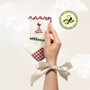 Elliosa Pilates Happy Hour Dual-Direction grip sock with red ruffle cuff