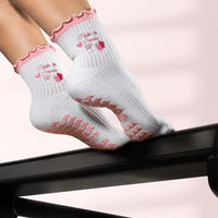 Elliosa Pilates Princess embroidery and pink ruffle detail