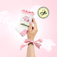 Elliosa Pilates Princess white and pink dual-direction grip socks