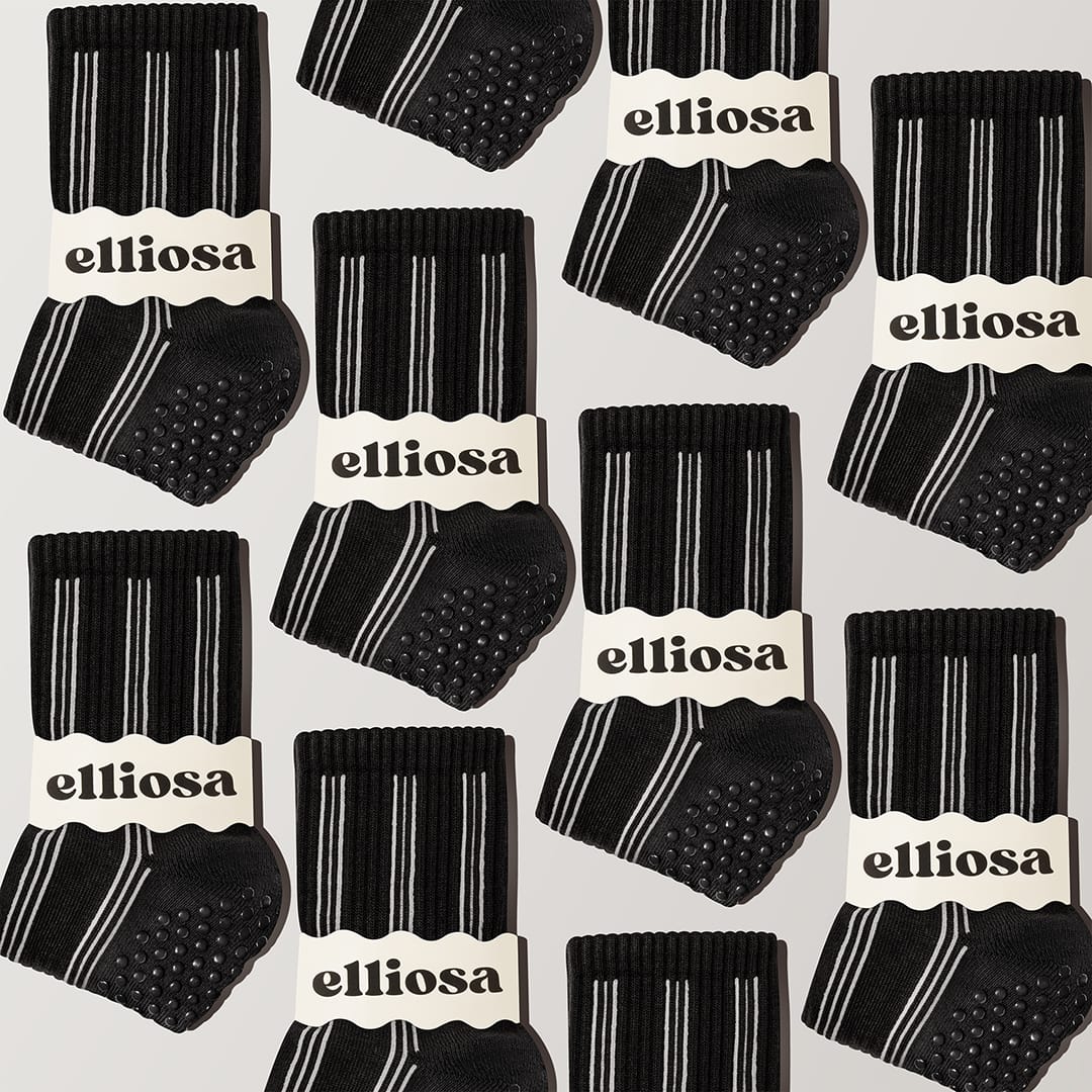 Elliosa Pinstripes Black striped crew sock pattern