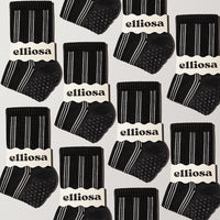 Elliosa Pinstripes Black striped crew sock pattern