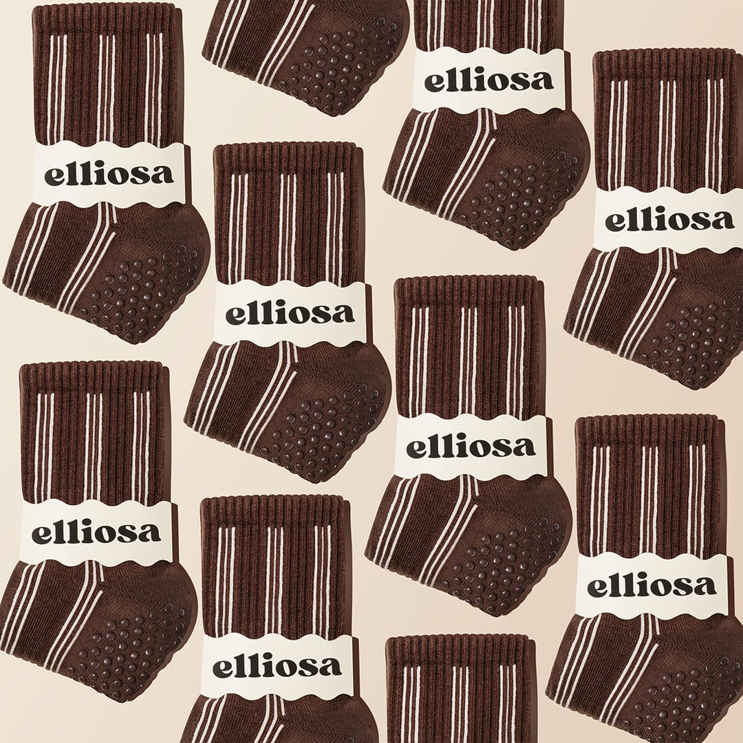 Elliosa Pinstripes Espresso striped crew sock pattern