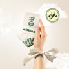 Elliosa Sunday Pilates Club Dual-Direction grip sock in cream and green