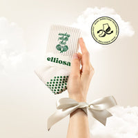 Elliosa Sunday Pilates Club Dual-Direction grip sock in cream and green
