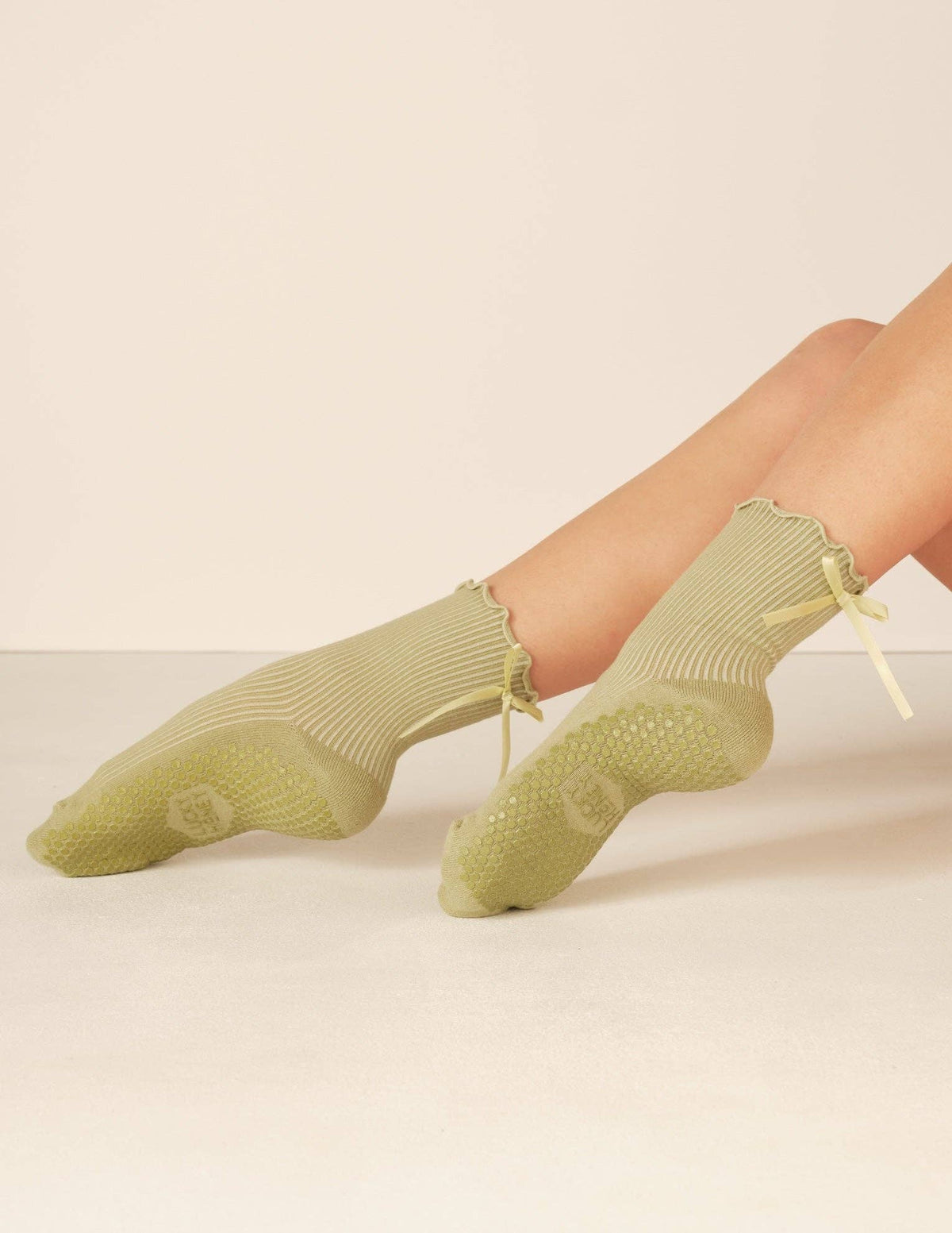 Lucky Honey Juliet Grip Sock in Pistachio