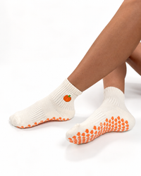 Grounded Pumpkin Patch fall grip socks detail view