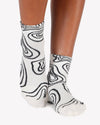 Women's Topo Ankle Grip Sock– No Slip Cotton Blend for Pilates & Barre