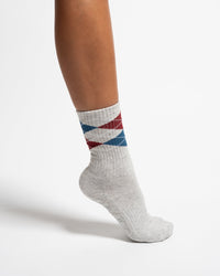The Legacy classic crew grip sock worn with argyle detail