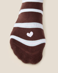 MoveActive Low Rise Grip Socks - Candy Stripe Espresso – detail view 3
