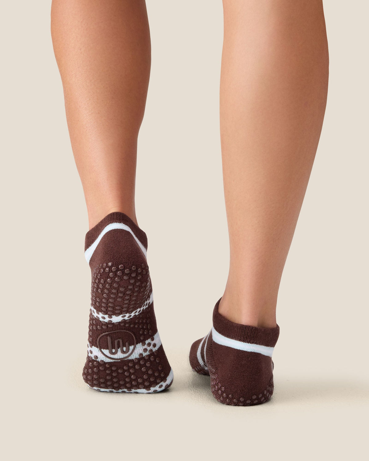 MoveActive Low Rise Grip Socks - Candy Stripe Espresso – detail view 4
