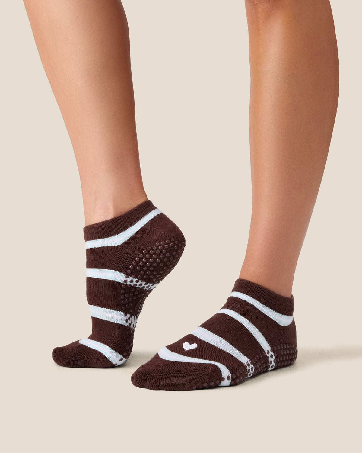 MoveActive Low Rise Grip Socks - Candy Stripe Espresso – detail view 5