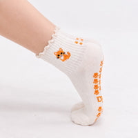 Side view of the Orange Cat Grip Sock