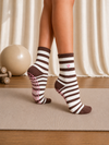 Pilates People Brown & Cream Stripes Grip Socks official image 1