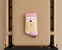 Pilates People Pink & Cream Stripes Grip Socks official image 6