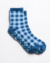 The Prep blue gingham grip socks by Revel Athletic, product view