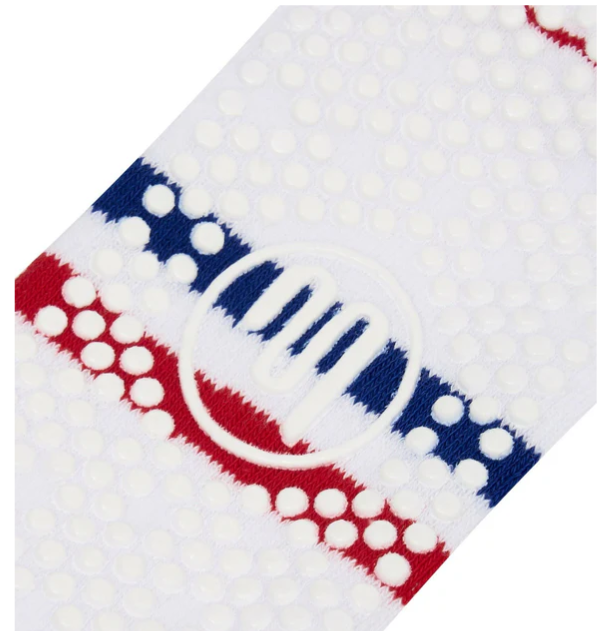 Classic Low Rise Grip Socks - Polo Stripe White