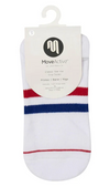 Classic Low Rise Grip Socks - Polo Stripe White