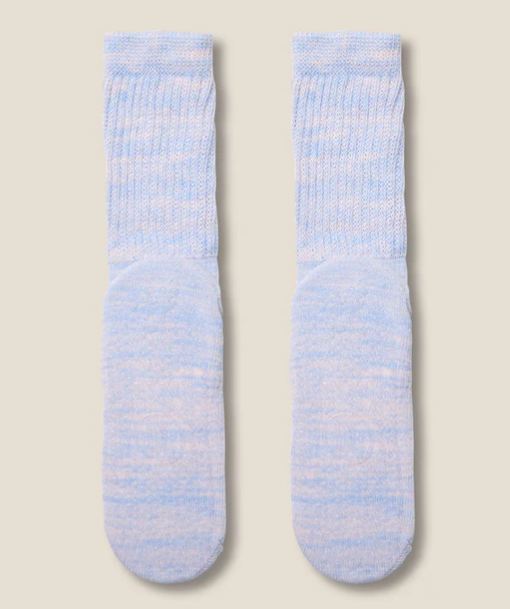 Scrunch Grip Socks - Blue Pink Marle
