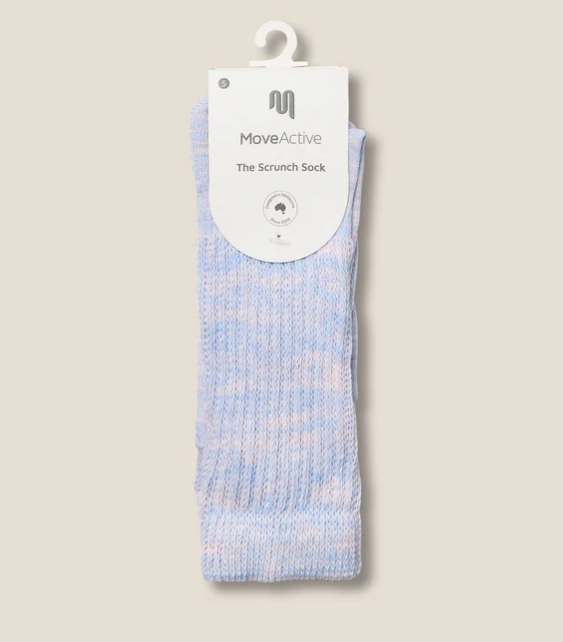 Scrunch Grip Socks - Blue Pink Marle