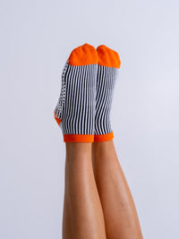 Fright Club Orange ankle grip socks