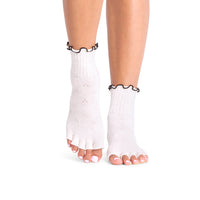 ToeSox Half Toe Melody Sandy ruffle grip sock alternate view