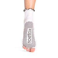 ToeSox Half Toe Melody Sandy ruffle grip sock sole view
