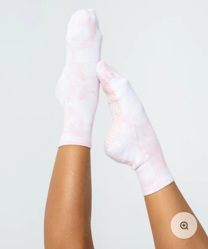 Studio Grip Sock – Pink Tie-Dye
