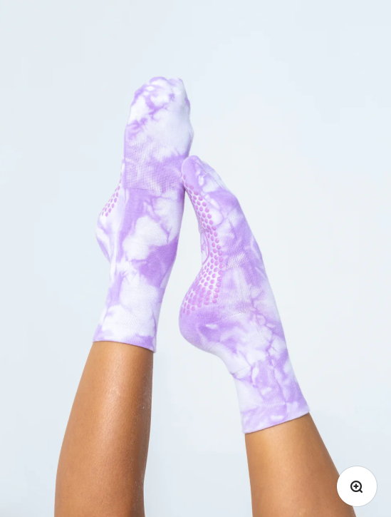 Studio Grip Sock – Purple Tie-Dye