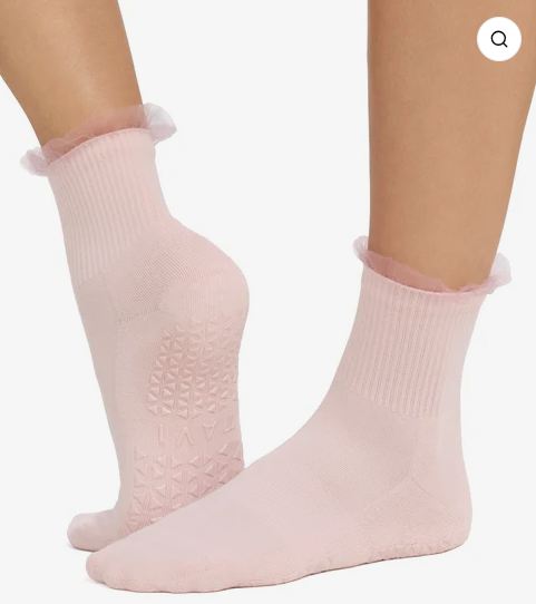 Tavi Aria Grip Tulle Ruffle Sock - Fleur Tulle