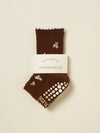 ❄️ Snowflake Petal Grip Sock – Chocolate