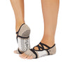 ToeSox Half Toe Elle Shitake Stripe grip sock front view