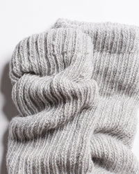 Close-up of The Slouch Grey ribbed knit grip socks
