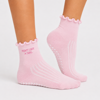 Souls Fight Like A Girl pink breast cancer awareness grip socks
