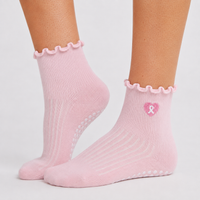 Souls Fight Like A Girl pink grip socks with white silicone sole grips