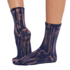 ToeSox Full Toe Crew grip socks in Navy Vortex