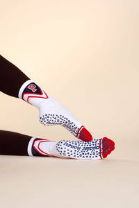 Varsity Crew Luxe Grip Sock — Pilates Honey grip socks product view